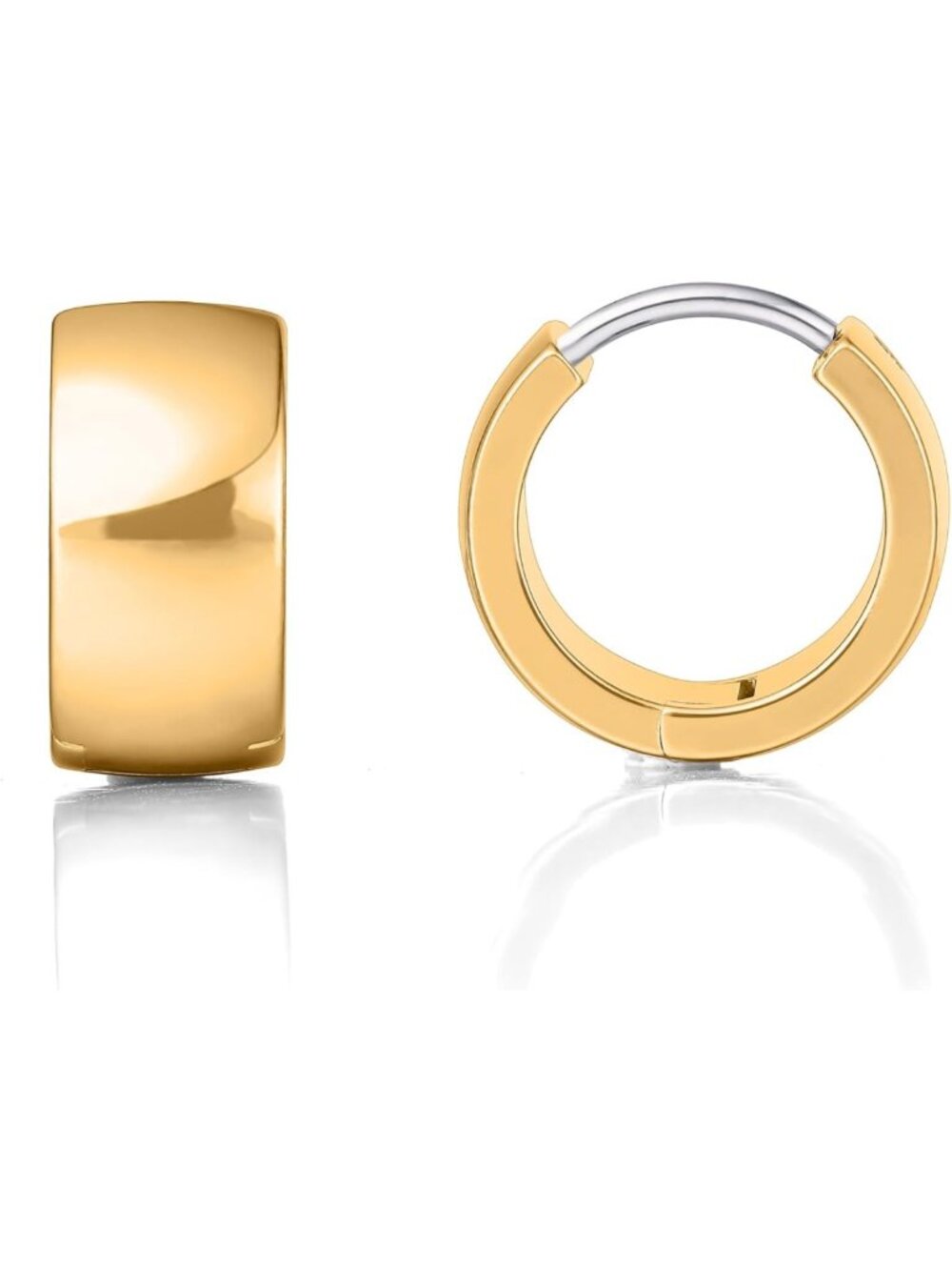 Chunky Wide Huggie Hoop Earrings | Implant Grade Titanium | Stylish & Durable